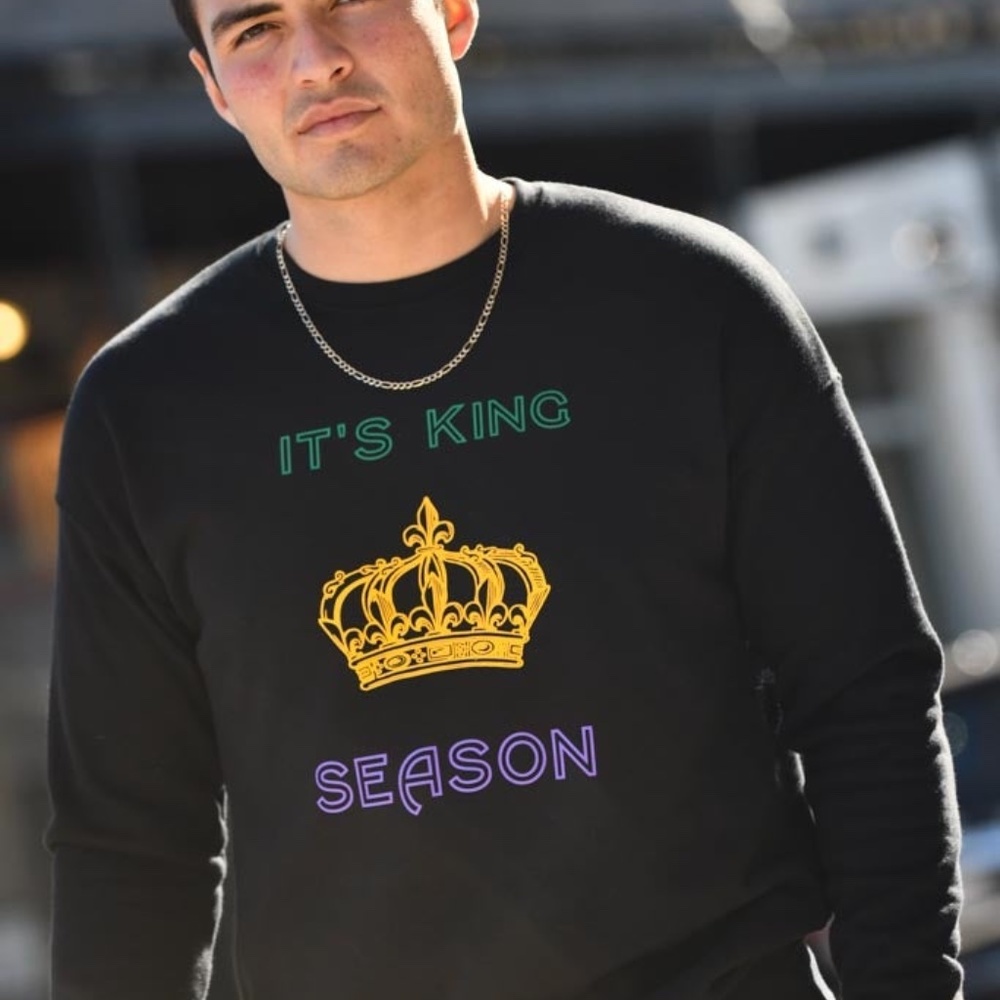 black mardi gras sweatshirt